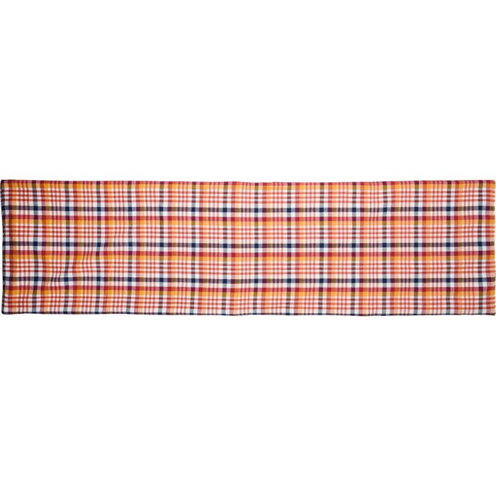 Orange Multi Plaid Table Runner | Double-sided Checkered Stripe Cotton Mat | 56" x 15"