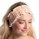  Orange Seersucker Spa Headband | Hair Band for Skincare Facial After Shower