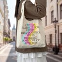  Out of Patience for Deeply Disappointing Men Slouchy Canvas Tote in Natural