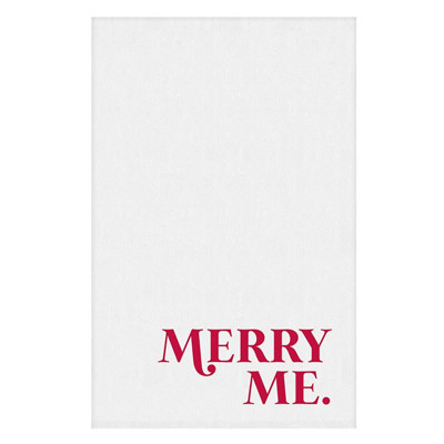 Merry Me Holiday Tea Towel | Ultra Absorbent Cotton Kitchen Dishcloth | 30'' sq
