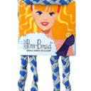 Double Pom Braid in Royal/Perla Pom Braid and Knotted Headbands | Nylon Hairband Hair Accessory | Workout Headband Packs and Singles