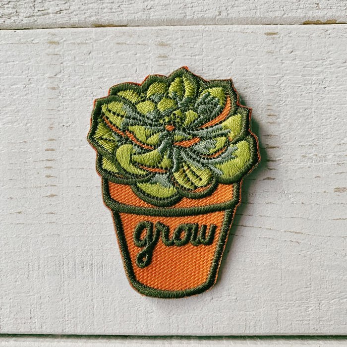 Grow Through What You Go Through Plant Lover No-Sew Patch | Plant Lovers Bag and Clothing Accessories