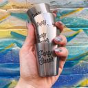 Party Starter (4 Identical Shot Glasses) Set of 4 Metal Shot Glasses in a Gift Bag - 2 Style Options - Stainless Steel Silver Mini Cups Gift Set