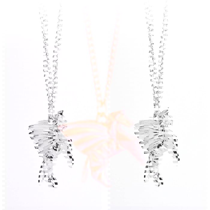 Pegasus Geometric Pendant Necklace in a Gift Box | Gold or Rose Gold)