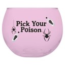  Pick Your Poison Roly Poly Tinted Glass in Pink | 13 oz. | Spooky Goth or Halloween Themed Cup