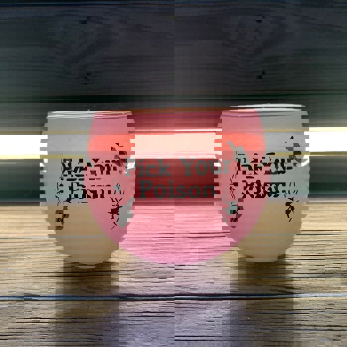 Pick Your Poison Roly Poly Tinted Glass in Pink | 13 oz. | Spooky Goth or Halloween Themed Cup