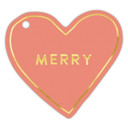  Pink Christmas Die-Cut Heart Gift Tag Book | 24 Gold Foil Blush Holiday Tags with Twine