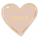  Pink Christmas Die-Cut Heart Gift Tag Book | 24 Gold Foil Blush Holiday Tags with Twine