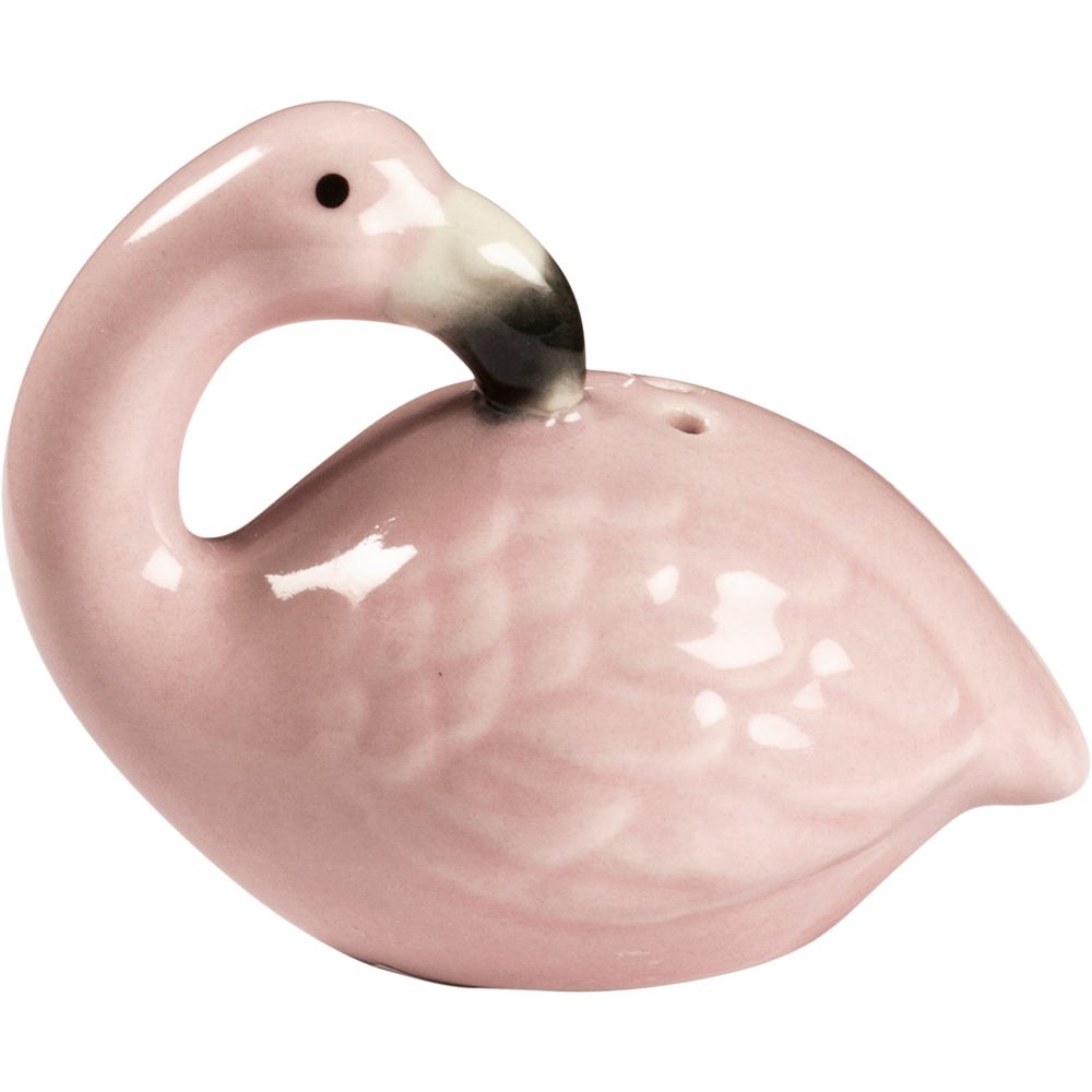 Pink Flamingo Salt & Pepper Set | 2 Sets, 4 Stoneware Pink Glazed Shakers