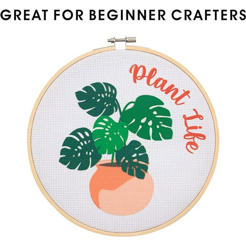 Cute Cross-Stitch Kits in Boxes: "This Took Forever", Plant Life, Cactus, Rainbow DIY Giftable Craft Kit with Hoop