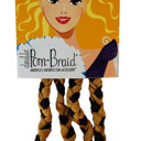 Double Pom Braid Headband in Black/Old Gold Pom Braid and Knotted Headbands | Nylon Hairband Hair Accessory | Workout Headband Packs and Singles