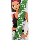 Wide Pom Braid Headband in Kelly Green/White Pom Braid and Knotted Headbands | Nylon Hairband Hair Accessory | Workout Headband Packs and Singles