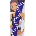 Wide Pom Braid Headband in Purple/White Pom Braid and Knotted Headbands | Nylon Hairband Hair Accessory | Workout Headband Packs and Singles