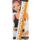 3 Pack Single Pom Braid in Holland Orange/White Pom Braid and Knotted Headbands | Nylon Hairband Hair Accessory | Workout Headband Packs and Singles