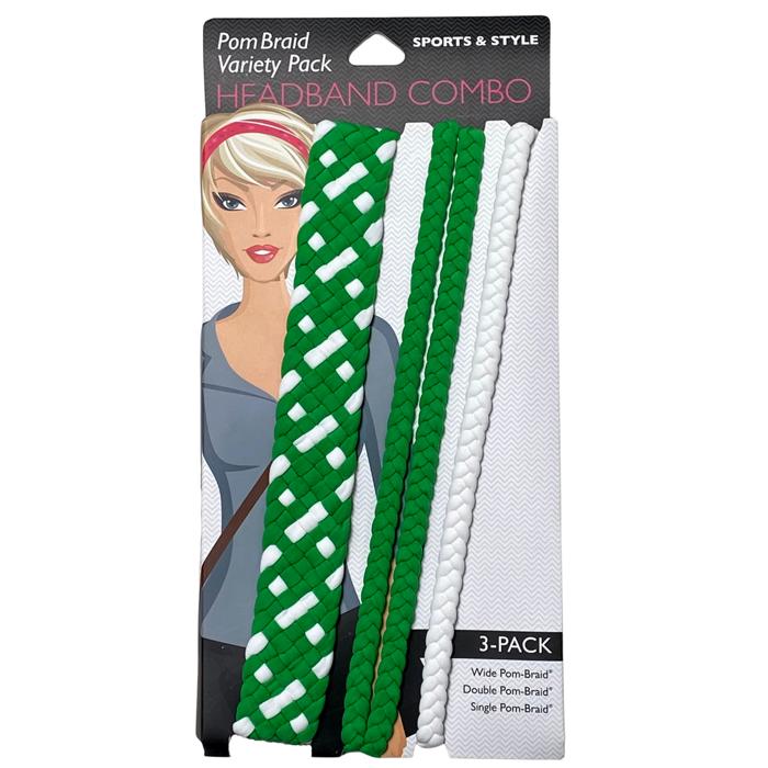 Pom Braid and Knotted Headbands | Nylon Hairband Hair Accessory | Workout Headband Packs and Singles