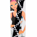 Wide Pom Braid Headband in Black/White Pom Braid and Knotted Headbands | Nylon Hairband Hair Accessory | Workout Headband Packs and Singles