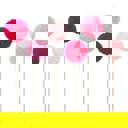  Pompoms Birthday Party Cake Topper | Set of 6