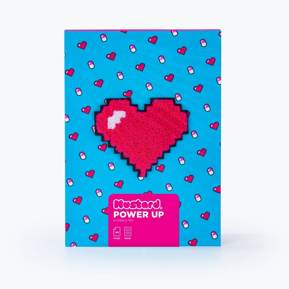 Power Up Pixelated Heart Notebook | 90's Retro