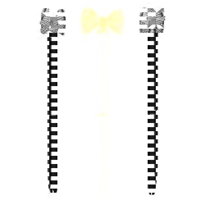 Pretty Refillable Bow Pen | Black and Metallic Gold Single Pen | Novelty Office Supplies