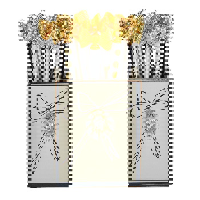 Pretty Refillable Bow Pen | Black and Metallic Gold Single Pen | Novelty Office Supplies