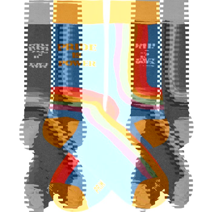 Pride Is Power Retro Socks | Rainbow LGBTQ Unisex