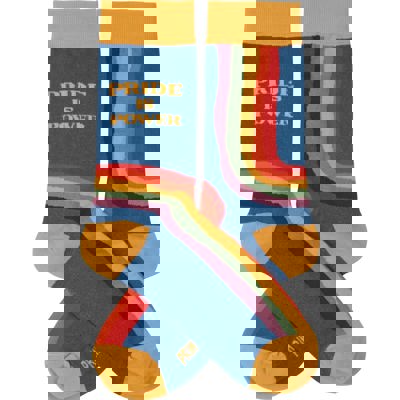 Pride Is Power Retro Socks | Rainbow LGBTQ Unisex