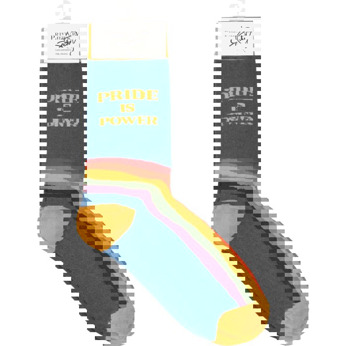 Pride Is Power Retro Socks | Rainbow LGBTQ Unisex