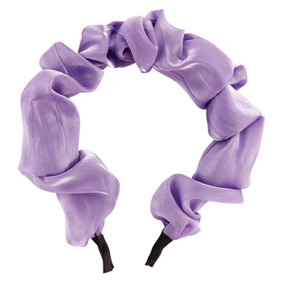 Purple Chiffon Headband | Poly Satin Headpiece Hair Accessory | 6.25''