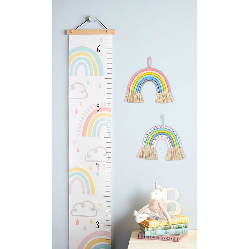 Rainbow 🌈 Kids Growth Chart | 65" Long Hanging Canvas Height Chart | Nursery Decoration