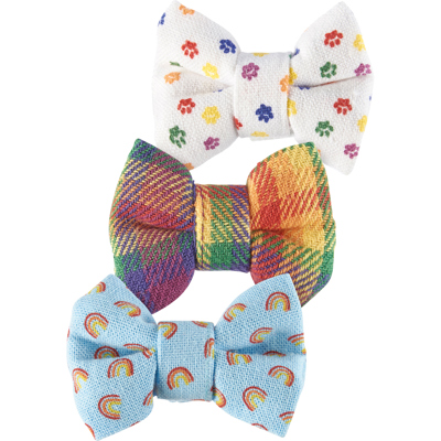 Rainbow Plaid Pet Bow Tie Set Gift For Cat/Dog Lover