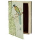 Rainforest Bird & Florals Book Box | Vintage Book Shaped Storage Stash Trinket Box Vintage Book Box Stash Trinket Storage | Decorative Book-Shaped Storage