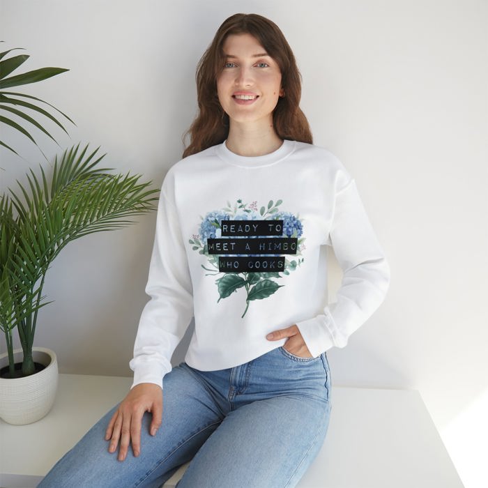 Ready To Meet a Himbo Who Cooks Unisex Heavy Blend™ Crewneck Sweatshirt