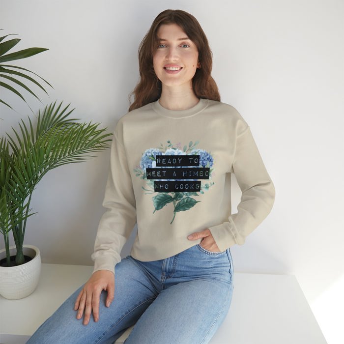 Ready To Meet a Himbo Who Cooks Unisex Heavy Blend™ Crewneck Sweatshirt