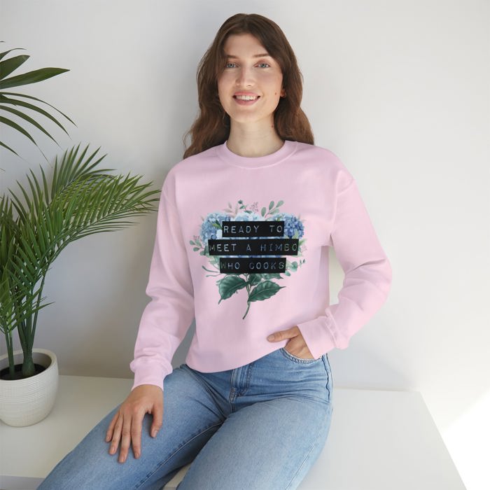 Ready To Meet a Himbo Who Cooks Unisex Heavy Blend™ Crewneck Sweatshirt