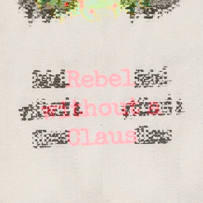 Rebel Without A Claus Kitchen Towel | Christmas-themed Cotton Hand Tea Dish Cloth | 18" x 28"