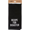  Recipe For Disaster Dish Cloth Towel | Novelty Tea Towel | Embroidered Text | 20" x 28"