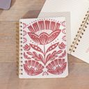 Red Folk Floral Spiral Notebook | Double-Sided  Journal | 120 Lined Pages Pretty Spiral Notebooks with Quotes and Illustrations in 16+ Styles