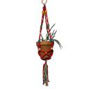 Red Macrame Plant Holder Boho Macrame Plant Hanger Flowerpot | Plant Lady Plant Lover Gifts Botanical Nature Lover