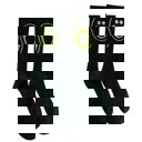 Black Retro 1980s Happy Face Trippy Fun Groovy Themed Socks - 80's Colorful Retro Socks
