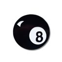  Retro 8 Ball Pin 1.4" Stylish Metal Alloy Brooch | Billiards Ball in Black and White