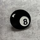  Retro 8 Ball Pin 1.4" Stylish Metal Alloy Brooch | Billiards Ball in Black and White