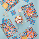  Retro Flowers Paper Plates | Groovy Floral Party Plates |  9"