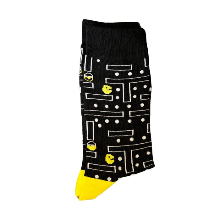 Retro Gamer Unisex Crew Socks in Black and Yellow
