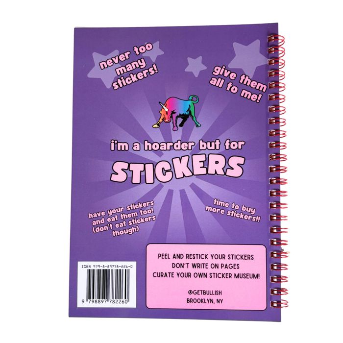 Reusable Sticker Storage Book | I Am Very Emotionally Attached to These Stickers | 50 Blank Pages Silicone Coated Release Paper Album