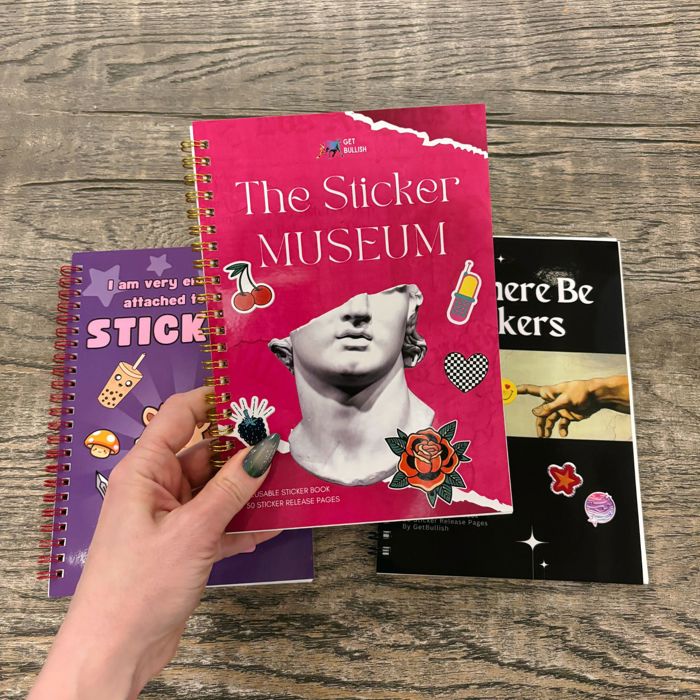 Reusable Sticker Storage Book | The Sticker Museum | 50 Blank Pages Silicone Coated Release Paper Album