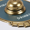  Ring For Drinks Metallic Gold Accents Metal Wall Decor | Vintage Alcohol Hanging Metal Display | 7" x 11"