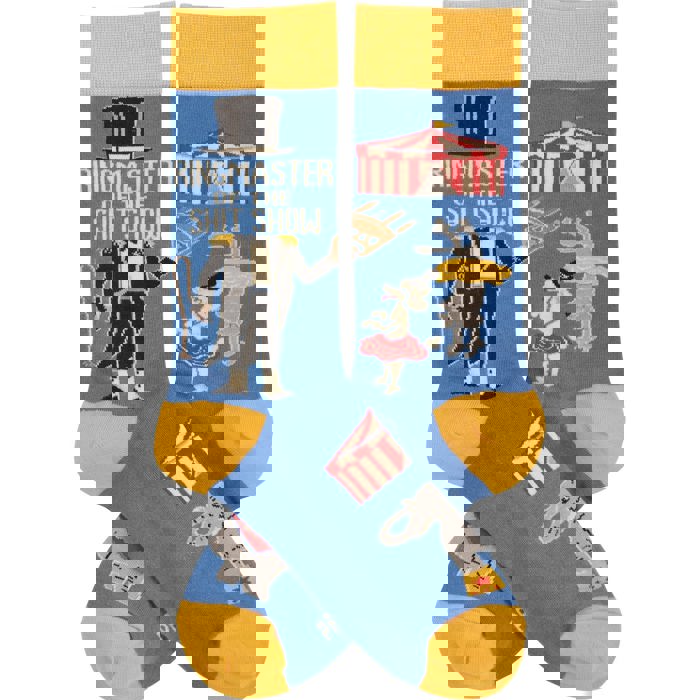 Ringmaster Of The Shit Show Funny Socks in Blue | Unisex | Gift for Her