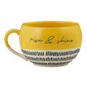  Rise & Shine Cafe Mug | Yellow Stoneware Coffee Mug | 16oz