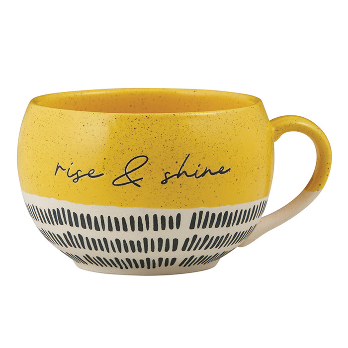 Rise & Shine Cafe Mug | Yellow Stoneware Coffee Mug | 16oz