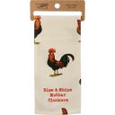  Rise & Shine Mother Cluckers Dish Cloth Towel | Cotten Linen Novelty Tea Towel | Embroidered Text | 18" x 28"